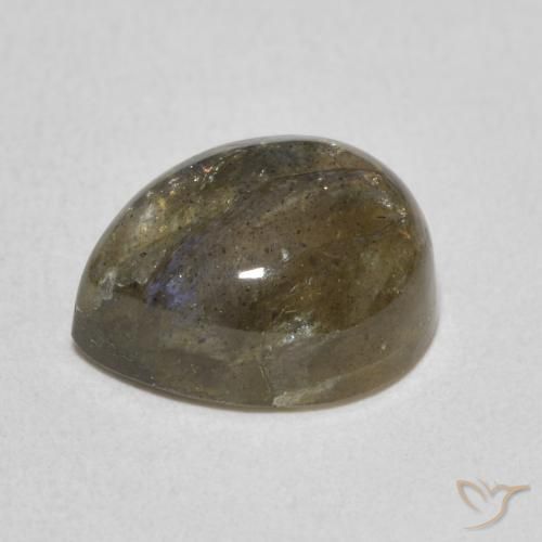 Labradorite Multicolore naturale da 4.07 ct, Forma a pera, Traslucido