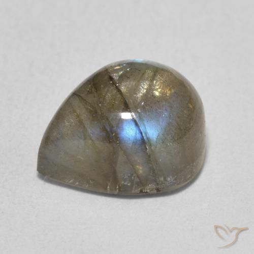 Labradorite Multicolore naturale da 4.62 ct, Forma a pera, Traslucido
