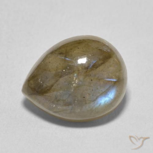 3.75ct Naturale Multicolore Labradorite, Forma a pera, Traslucido