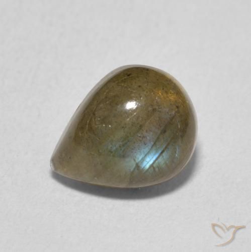 1.79ct Naturale Multicolore Labradorite, Forma a pera, Traslucido