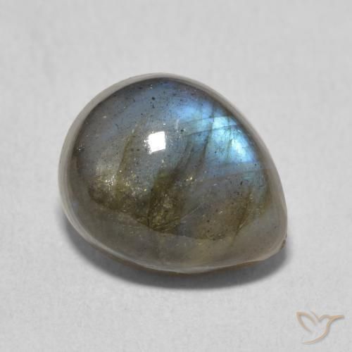 4.10ct Naturale Multicolore Labradorite, Forma a pera, Traslucido