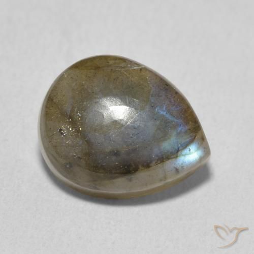Labradorite Multicolore naturale da 3.40 ct, Forma a pera, Traslucido