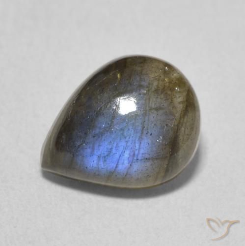 2.53ct Naturale Multicolore Labradorite, Forma a pera, Traslucido