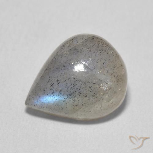 3.65ct Naturale Multicolore Labradorite, Forma a pera, Traslucido