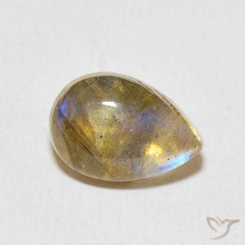 Labradorite Multicolore naturale da 2.36 ct, Forma a pera, Traslucido