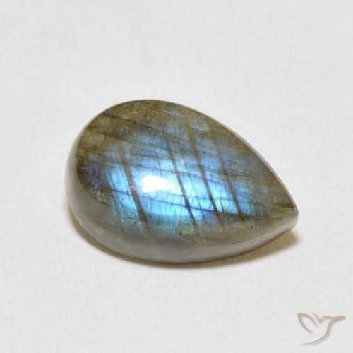 Labradorite Multicolore naturale da 3.76 ct, Forma a pera, Traslucido
