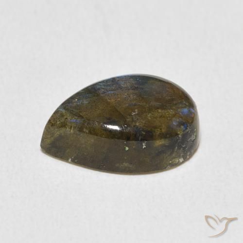 Labradorite Multicolore naturale da 3.51 ct, Forma a pera, Traslucido