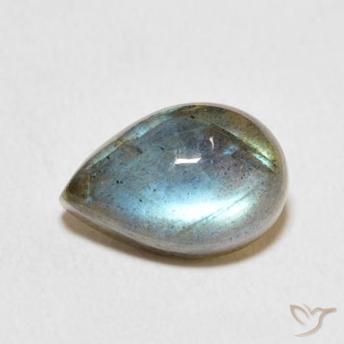 3.85ct Naturale Multicolore Labradorite, Forma a pera, Traslucido