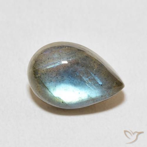 Labradorite Multicolore naturale da 3.85 ct, Forma a pera, Traslucido