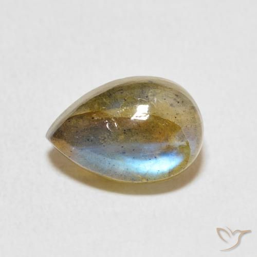 2.48ct Naturale Multicolore Labradorite, Forma a pera, Traslucido