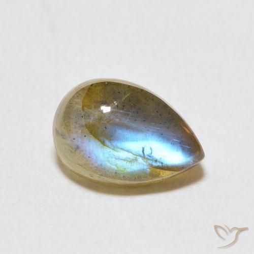 Labradorite Multicolore naturale da 2.48 ct, Forma a pera, Traslucido