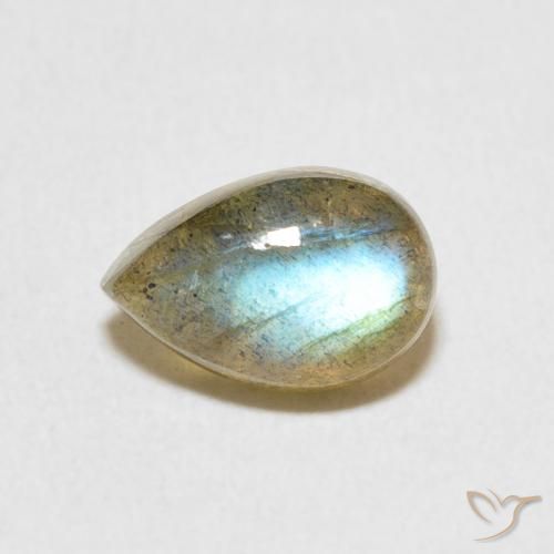 1.85ct Naturale Multicolore Labradorite, Forma a pera, Traslucido