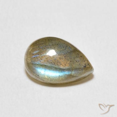 Labradorite Multicolore naturale da 1.85 ct, Forma a pera, Traslucido