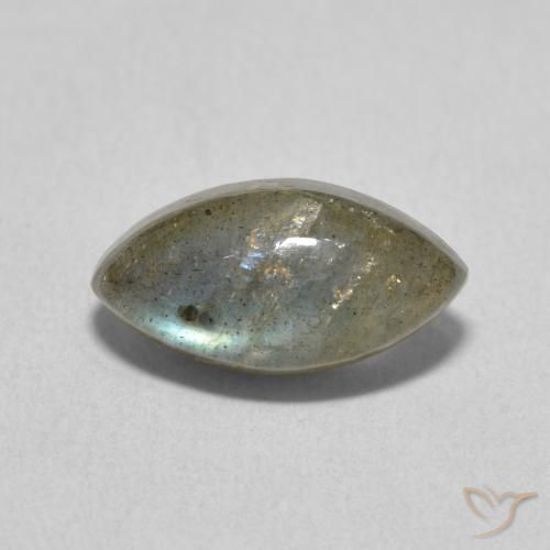2.57ct Naturale Multicolore Labradorite, Taglio marquise, Traslucido
