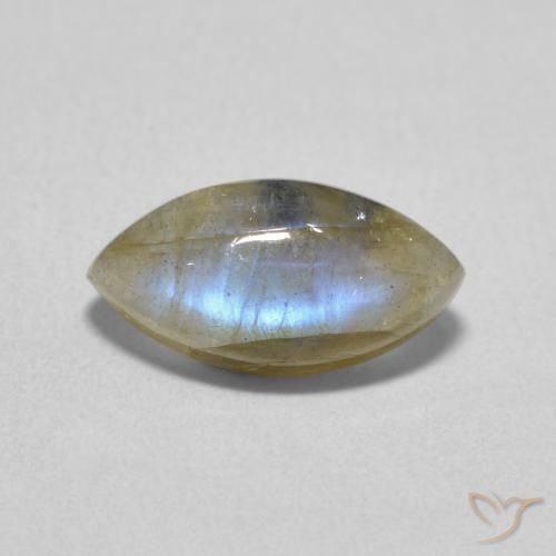 2.37ct Naturale Multicolore Labradorite, Taglio marquise, Traslucido