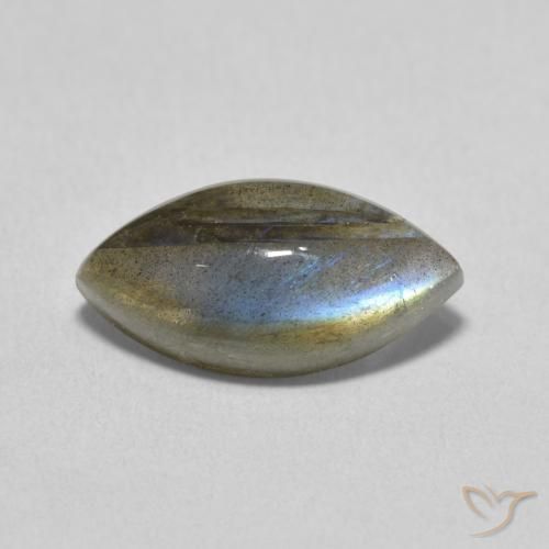3.78ct Naturale Multicolore Labradorite, Taglio marquise, Traslucido