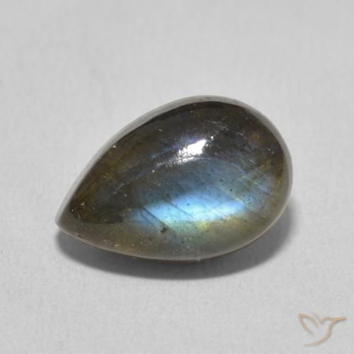 3.85ct Naturale Multicolore Labradorite, Forma a pera, Traslucido