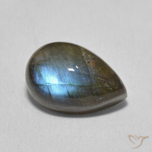 Labradorite Multicolore naturale da 3.85 ct, Forma a pera, Traslucido