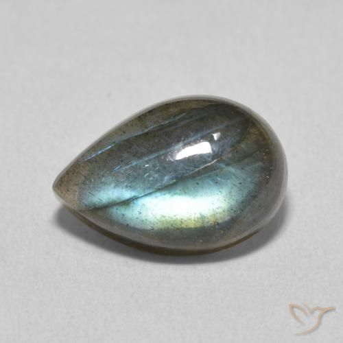 3.72ct Naturale Multicolore Labradorite, Forma a pera, Traslucido