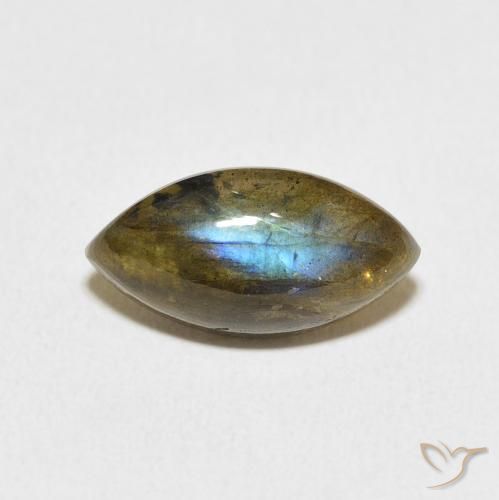 5.18ct Naturale Multicolore Labradorite, Taglio marquise, Traslucido