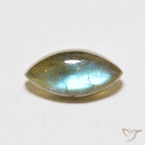 3.99ct Naturale Multicolore Labradorite, Taglio marquise, Traslucido