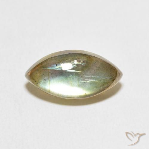4.66ct Naturale Multicolore Labradorite, Taglio marquise, Traslucido