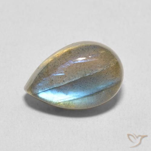 3.97ct Naturale Multicolore Labradorite, Forma a pera, Traslucido