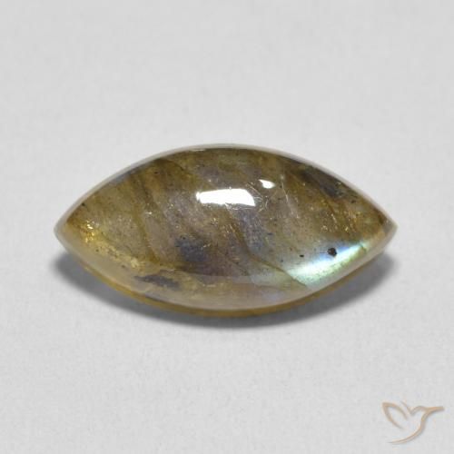 5.41ct Naturale Multicolore Labradorite, Taglio marquise, Traslucido