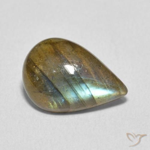 Labradorite Multicolore naturale da 3.35 ct, Forma a pera, Traslucido