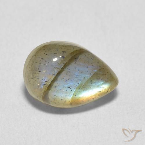 Labradorite Multicolore naturale da 2.33 ct, Forma a pera, Traslucido