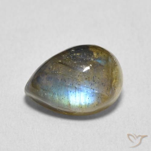 2.70ct Naturale Multicolore Labradorite, Forma a pera, Traslucido