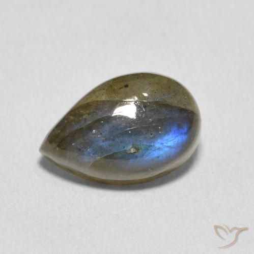 Labradorite Multicolore naturale da 3.60 ct, Forma a pera, Traslucido
