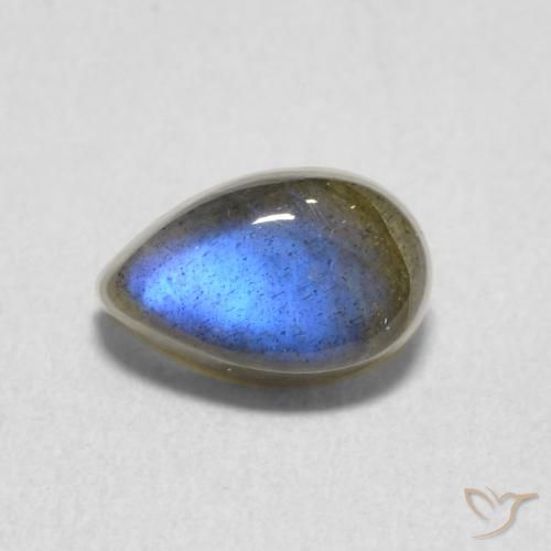 1.18ct Naturale Multicolore Labradorite, Forma a pera, Traslucido