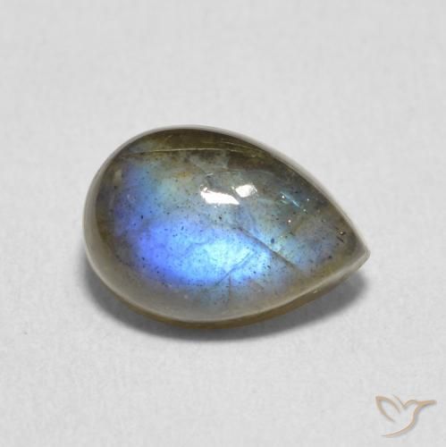 Labradorite Multicolore naturale da 2.35 ct, Forma a pera, Traslucido