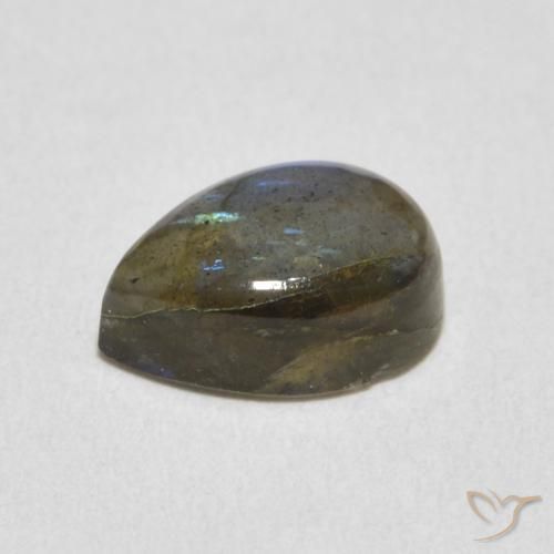 Labradorite Multicolore naturale da 2.35 ct, Forma a pera, Traslucido