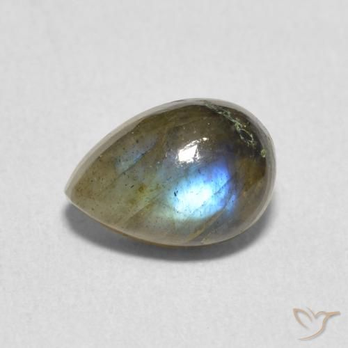 1.82ct Naturale Multicolore Labradorite, Forma a pera, Traslucido