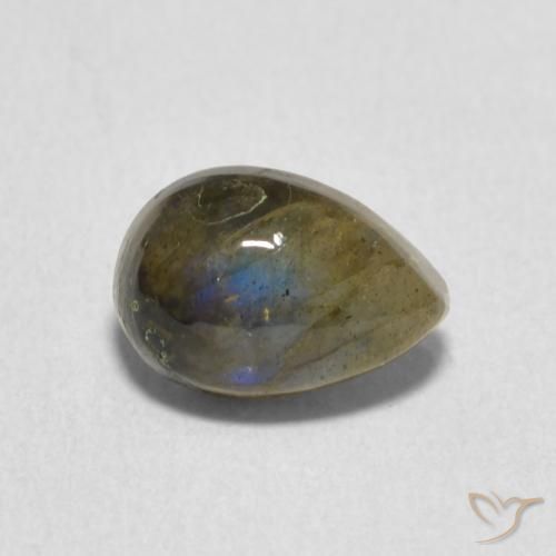 Labradorite Multicolore naturale da 1.82 ct, Forma a pera, Traslucido