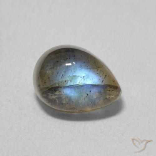1.03ct Naturale Multicolore Labradorite, Forma a pera, Traslucido