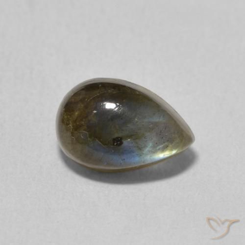 Labradorite Multicolore naturale da 1.65 ct, Forma a pera, Traslucido