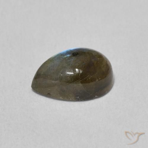 Labradorite Multicolore naturale da 1.65 ct, Forma a pera, Traslucido