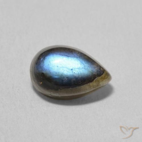 1.86ct Naturale Multicolore Labradorite, Forma a pera, Traslucido