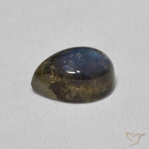 Labradorite Multicolore naturale da 1.86 ct, Forma a pera, Traslucido