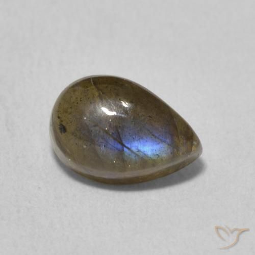 Labradorite Multicolore naturale da 1.93 ct, Forma a pera, Traslucido