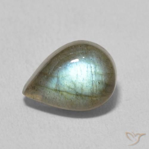 2.49ct Naturale Multicolore Labradorite, Forma a pera, Traslucido