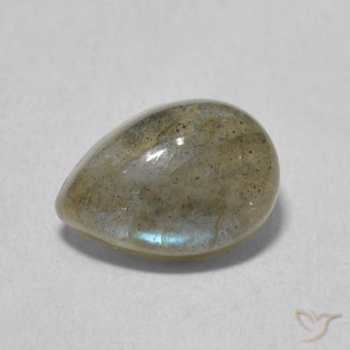 2.42ct Naturale Multicolore Labradorite, Forma a pera, Traslucido