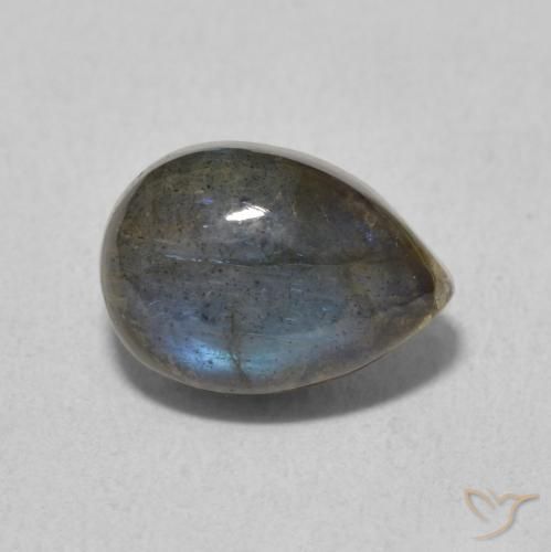 2.68ct Naturale Multicolore Labradorite, Forma a pera, Traslucido