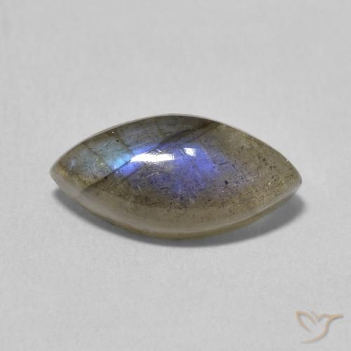 3.58ct Naturale Multicolore Labradorite, Taglio marquise, Traslucido