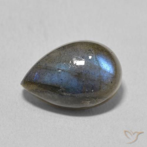 4.06ct Naturale Multicolore Labradorite, Forma a pera, Traslucido