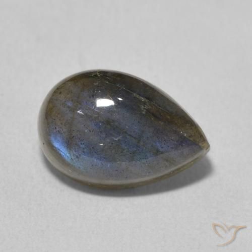 Labradorite Multicolore naturale da 4.06 ct, Forma a pera, Traslucido
