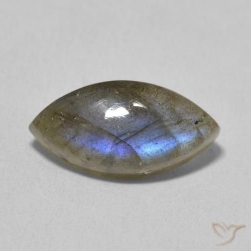 4.91ct Naturale Multicolore Labradorite, Taglio marquise, Traslucido